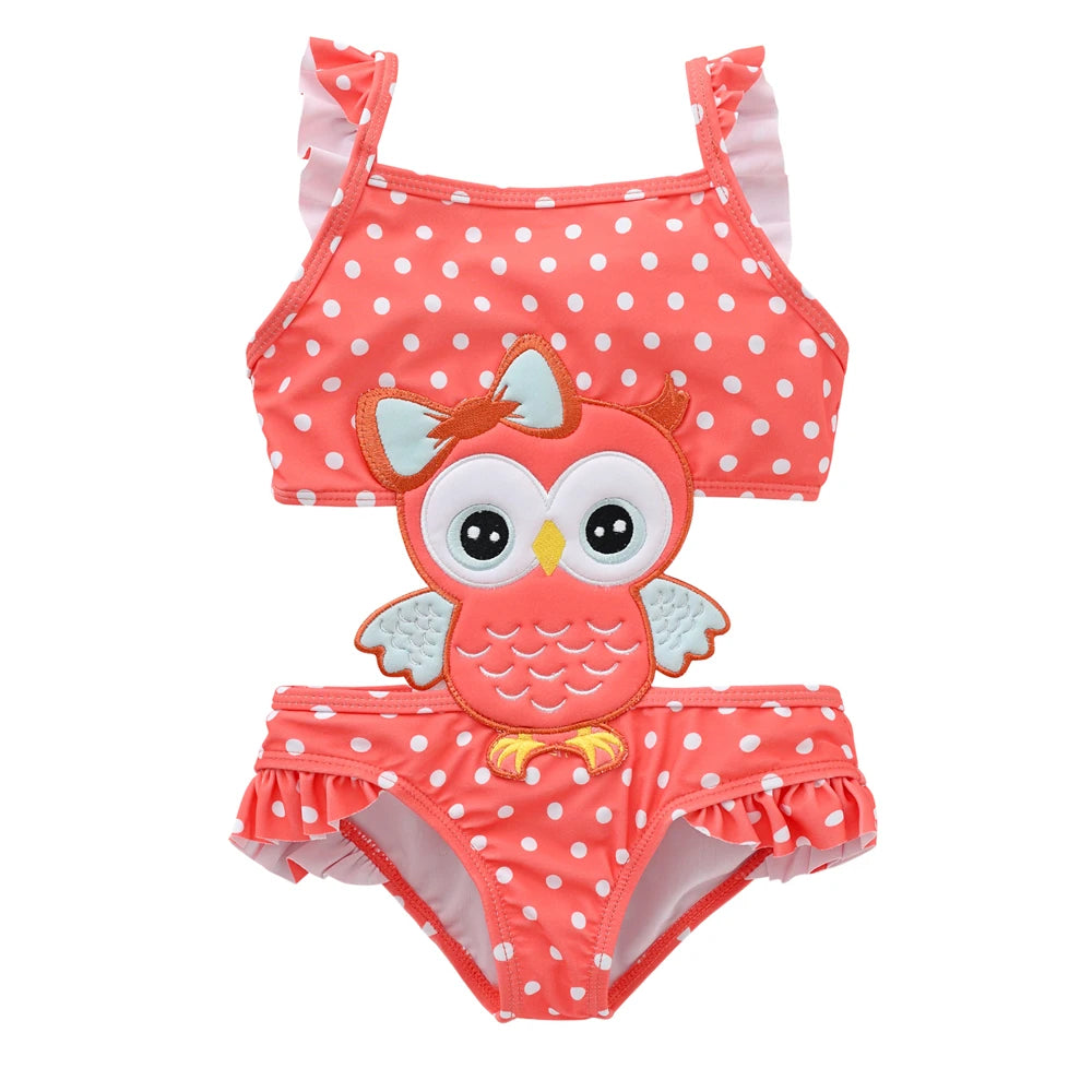 KAVKAS Watermelon Print Toddler Girl One Piece Swimsuit