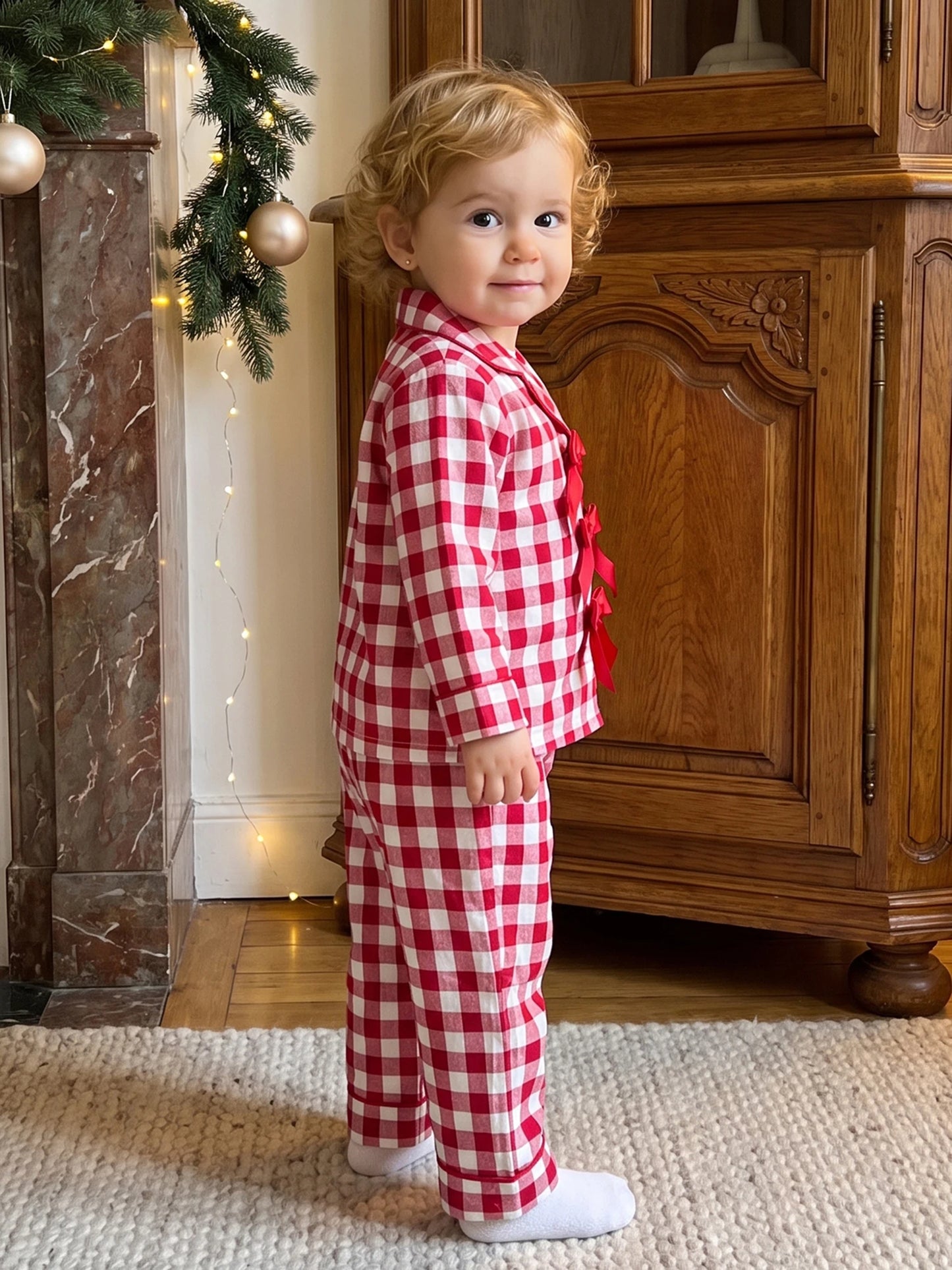 Little Girls For For Little Girls Long Christmas Pajamas Sleeve Tops Girls Long Sleeve Durable 2 Pcs Christmas