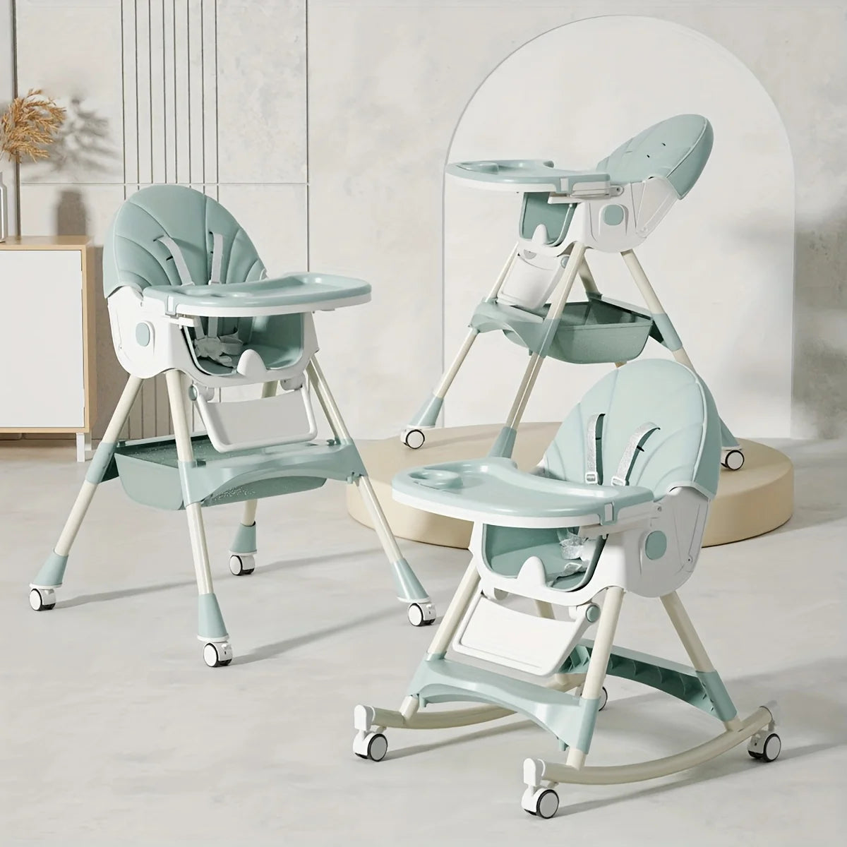 1pc Children's Multi-functional Dining Chair, Adjustable Children's Dining Chair Home Portable Dining Table Rocking Chair