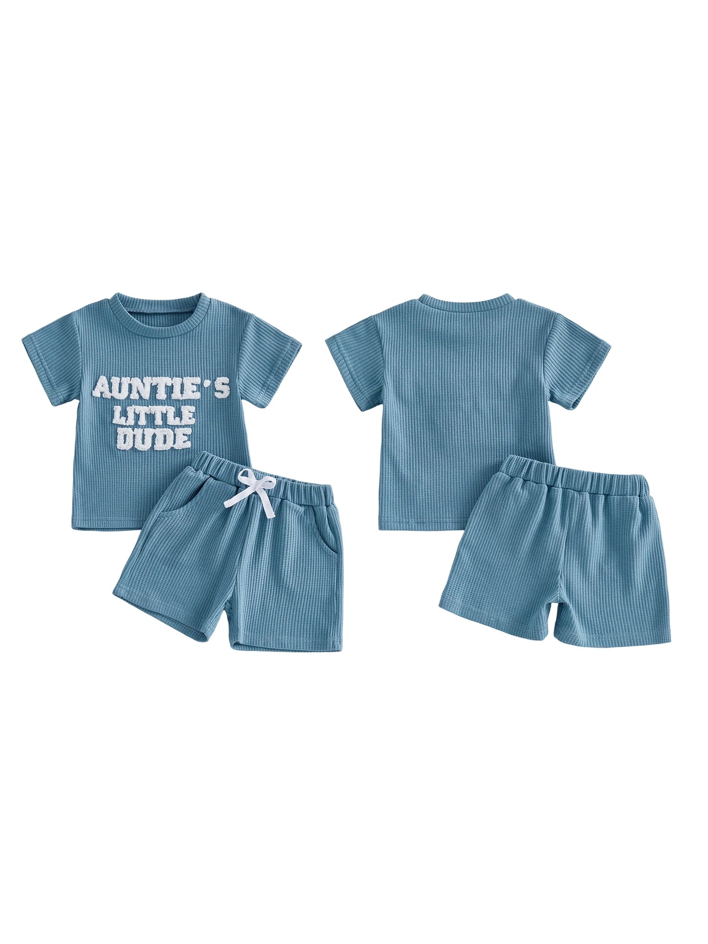 Infant Girls Embroidered Letter Tee And Matching Shorts Set