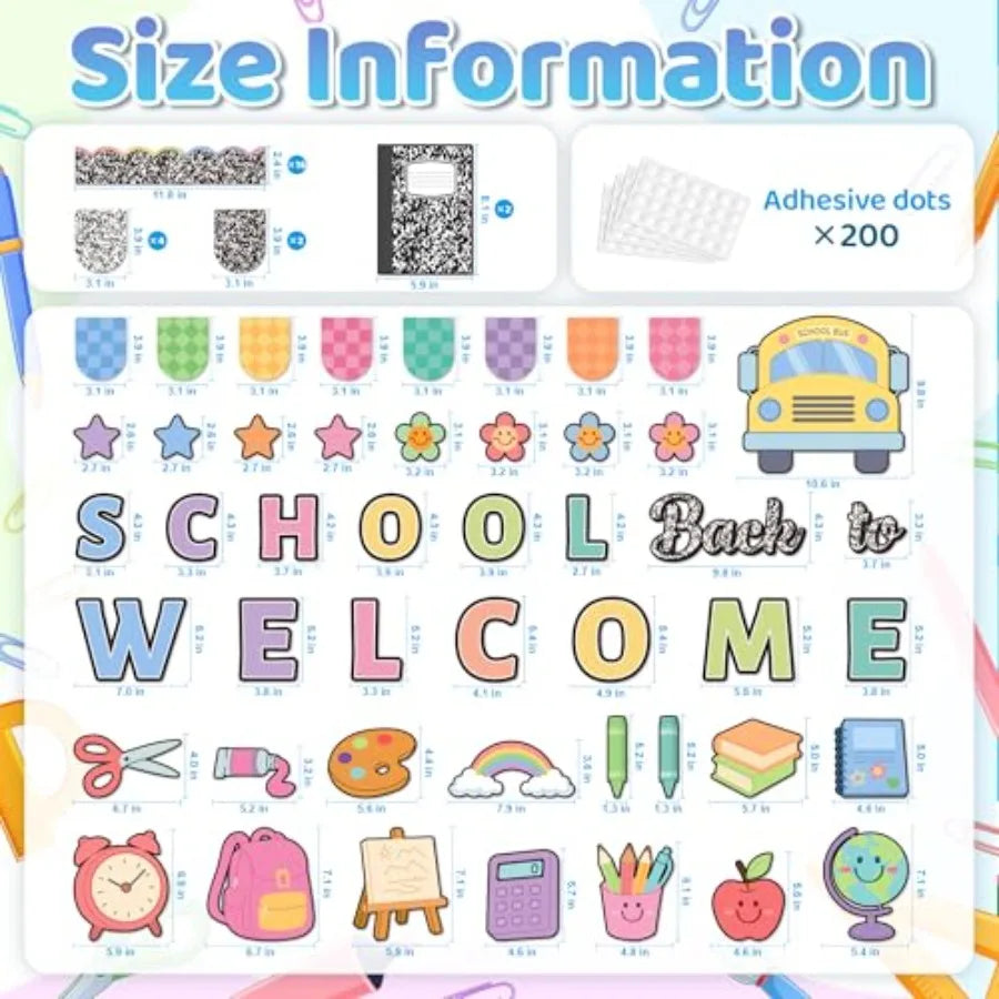 Welcome Back to School Bulletin Board Set for Classroom Decor