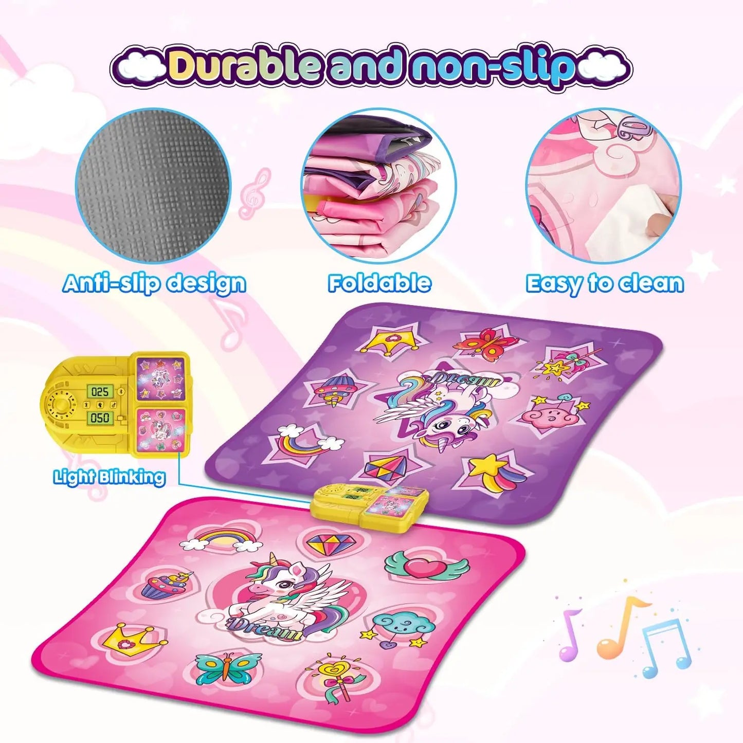 VATOS Unicorn Dance Mat For Girls 9 Level Dancing Game