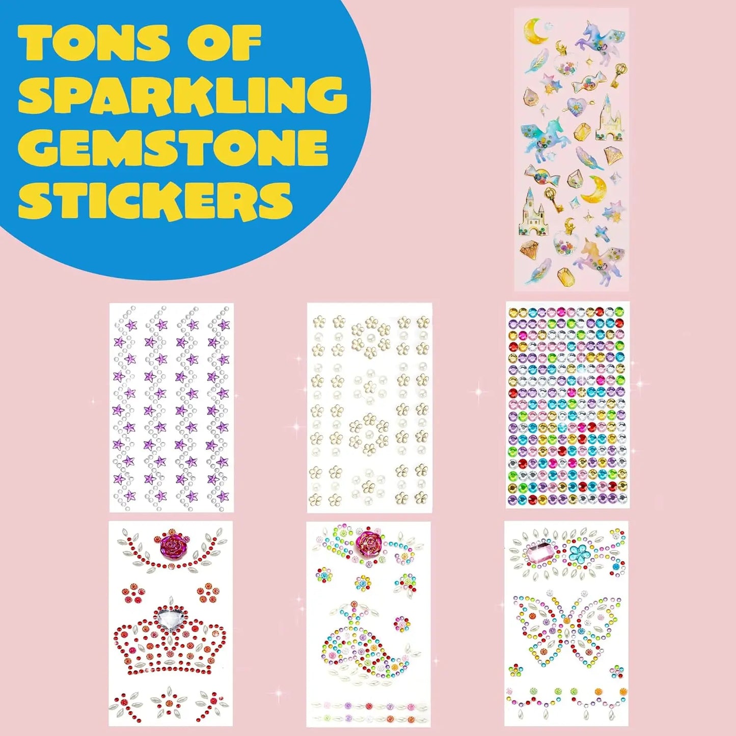 Joyfy Decorate Your Own Baseball Cap Kit With Gem Stickers