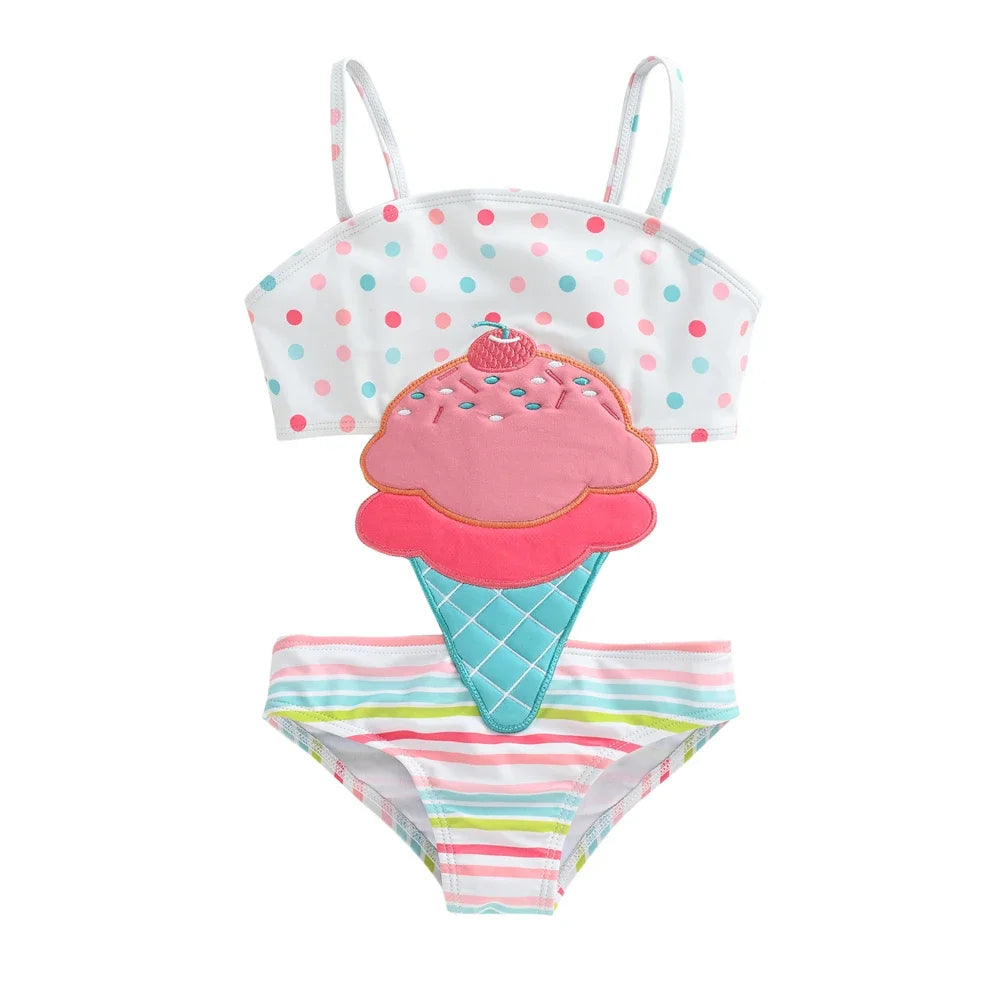 KAVKAS Watermelon Print Toddler Girl One Piece Swimsuit