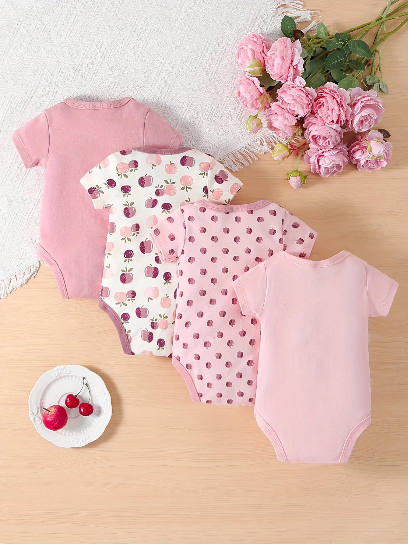 Payifang Baby Girl Cotton Knit Jumpsuit With Embroidery