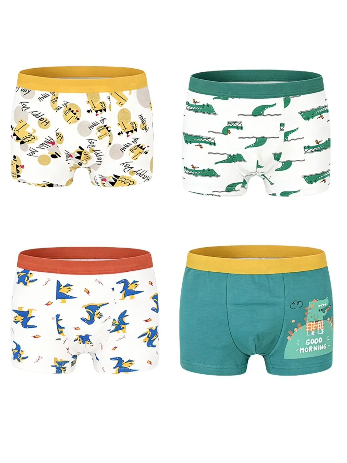 24 Pack Boys Cotton Underwears Kids Soft Boxer Briefs With Non-Roll Waistband
