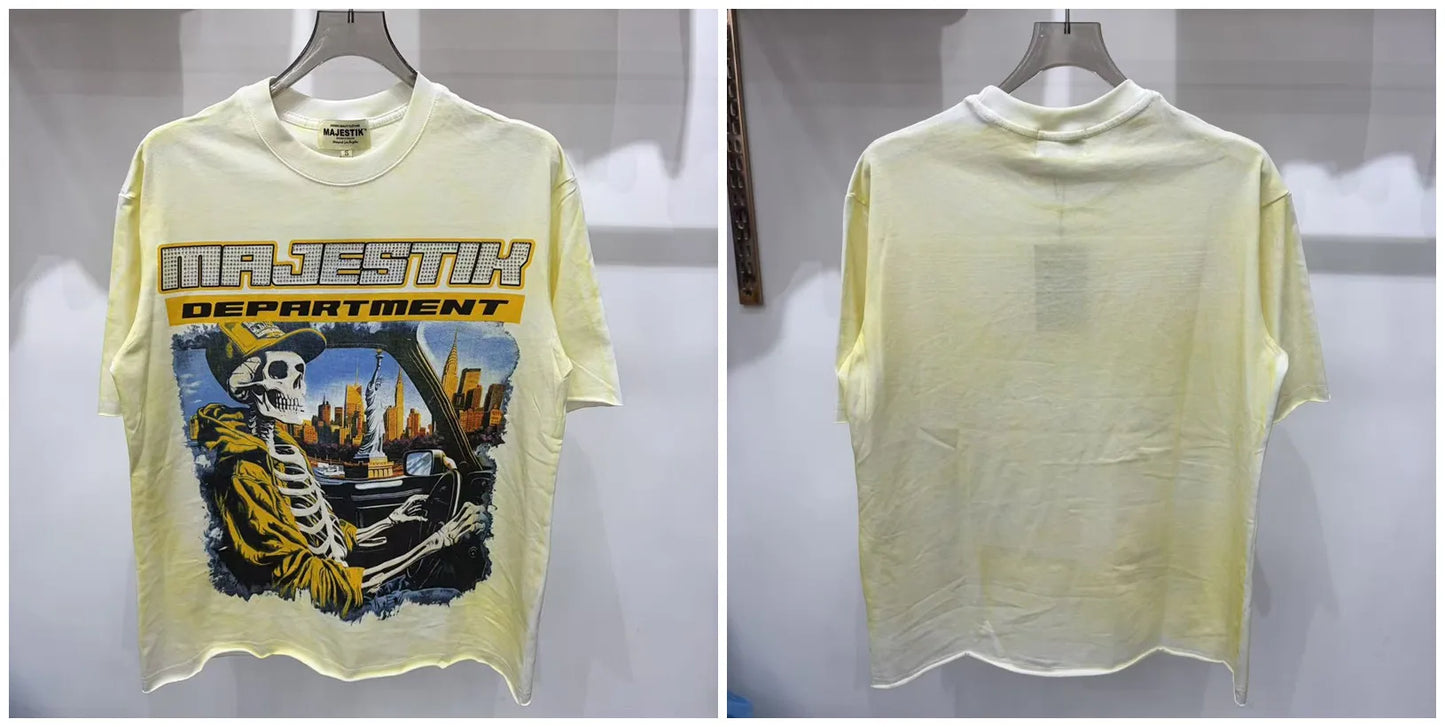 Cotton T Shirt With Letter Rhinestone Print Breathable Hip Hop