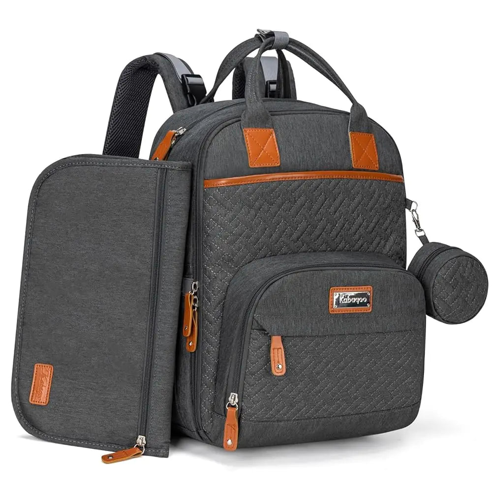 Kabaqoo Waterproof Diaper Bag Mommy Backpack With Changing Mat