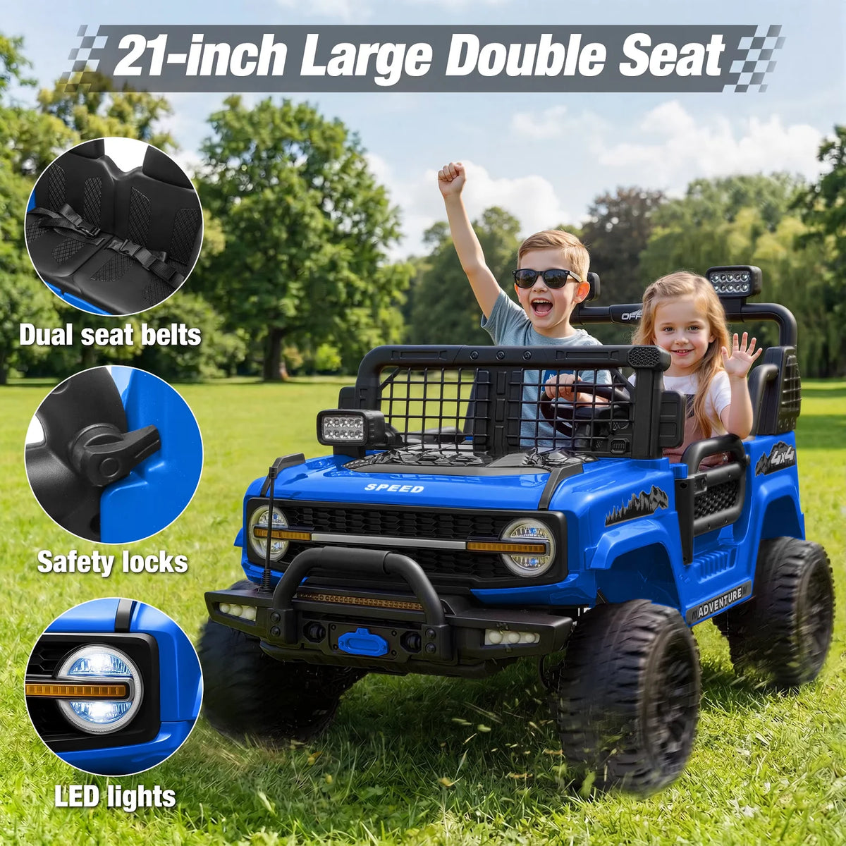 JoyRacer 24V Remote Control Two Seater Electric Ride On Truck
