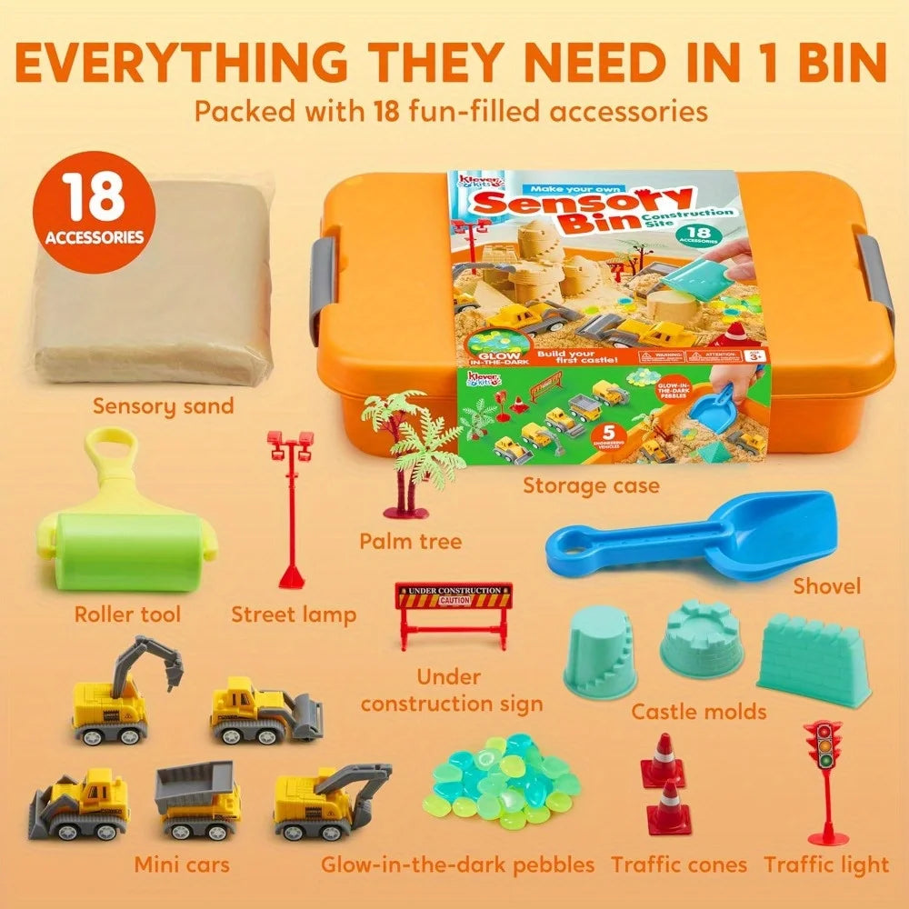 Joyfy Glow In The Dark Construction Sensory Bin Castle Kit