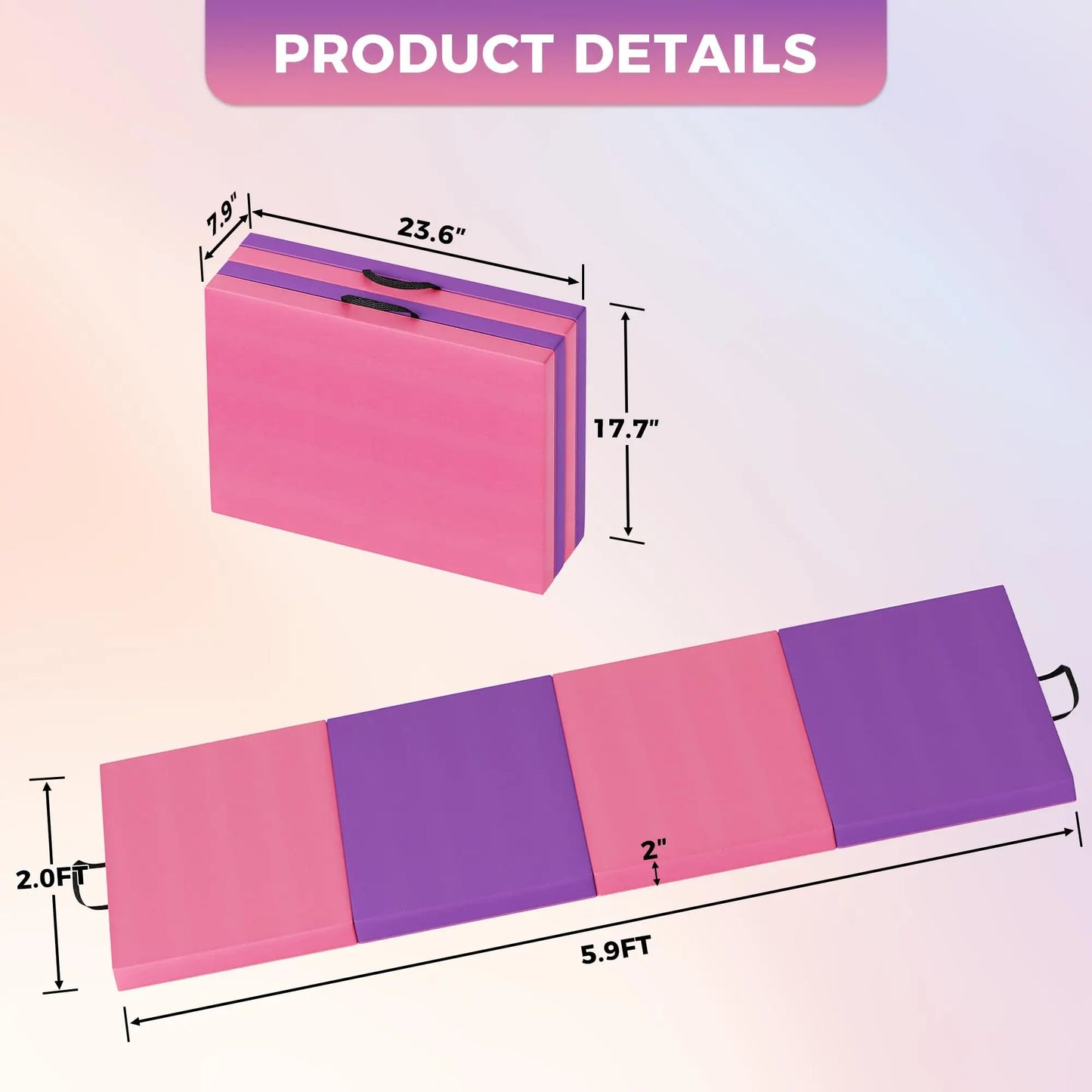 HiMISS Gymnastics Mat 4 Fold Tumbling Mat For Home Gym
