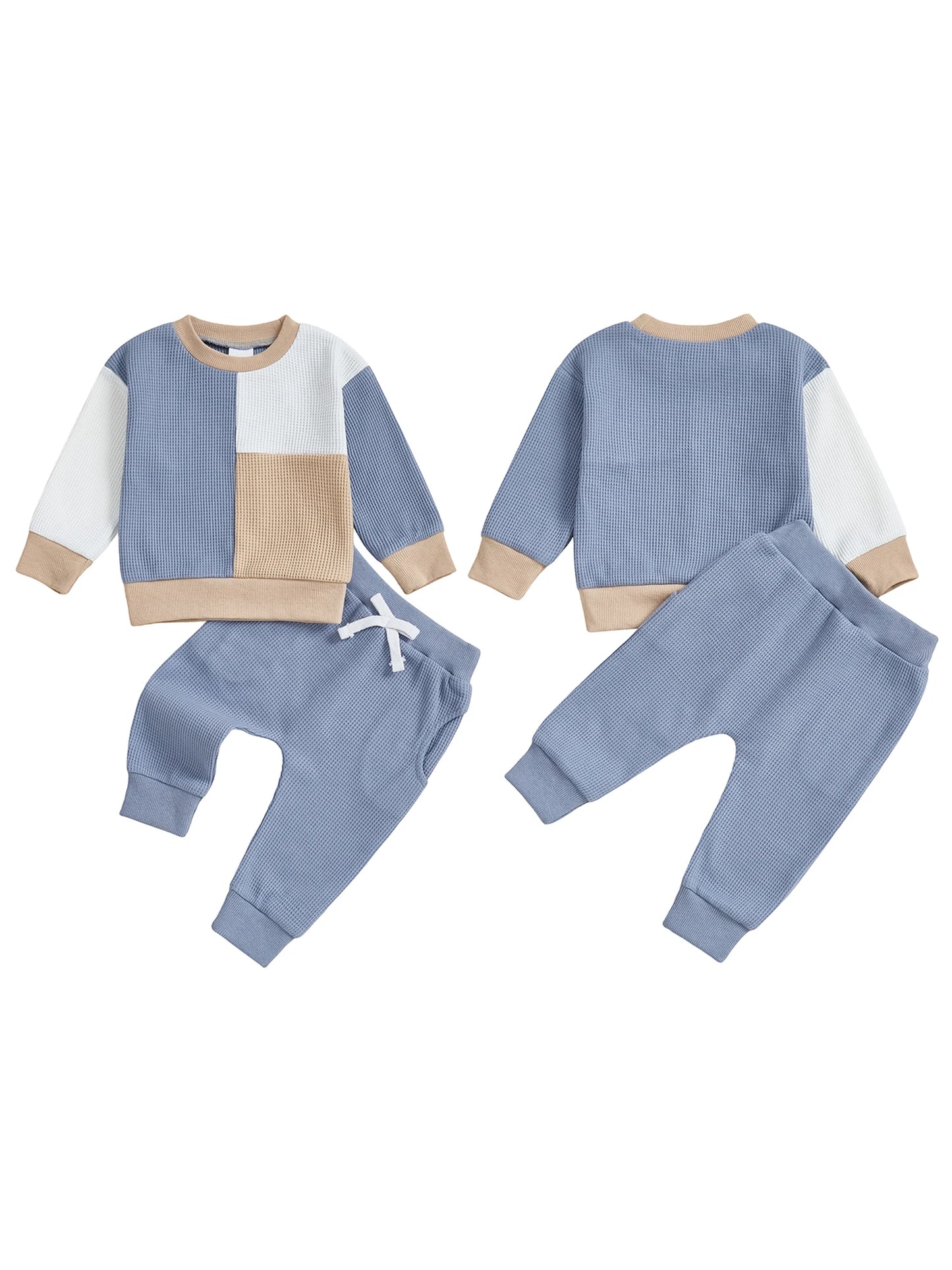 Unisex Baby Boy Striped Hooded Sweatshirt Jogger Two Piece Set