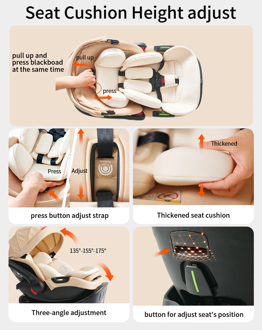 Baby Stroller Combo Car Seat Travel System for Newborn,Reversible Stroller with Isofix Base,3-IN-1 Baby Carriage Upto 55lbs Suit Infant to Toddler
