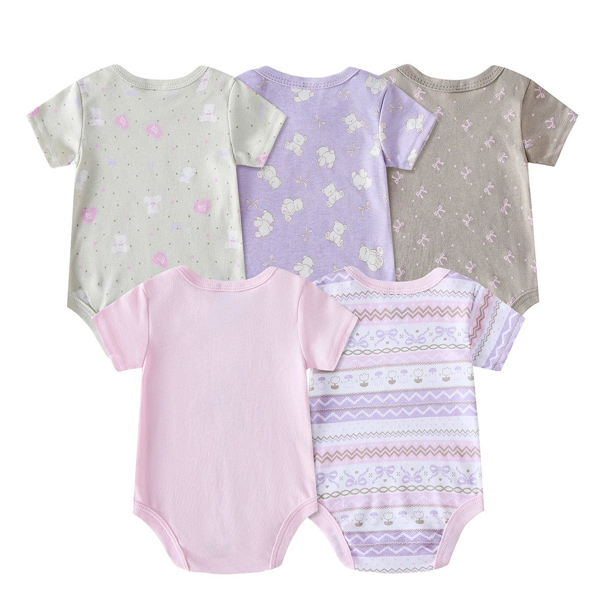 Baby Girl Animal Print Romper Set With Soft Cotton Blend