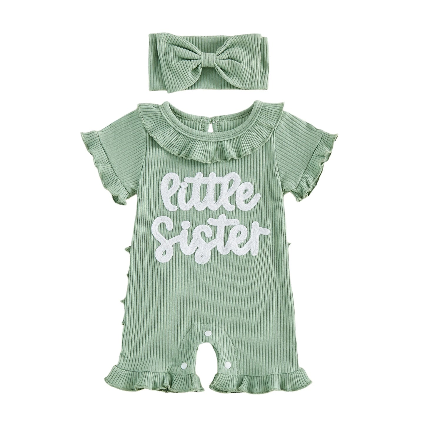Adorable Floral Sleeveless Romper With Bow Headband Set For Toddlers