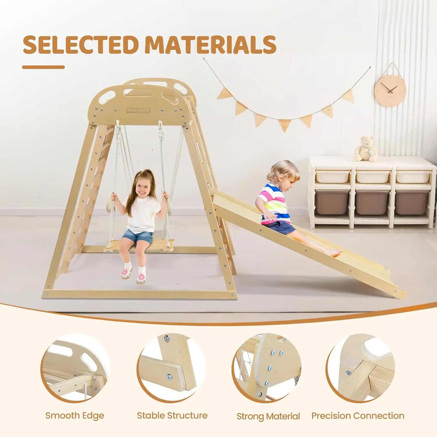 Indoor Jungle Gym Playground For Kids And Toddlers With Slide