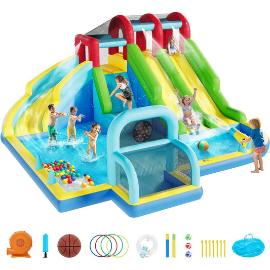 HiMISS Inflatable Bounce House with Blower for Indoor Outdoor Play