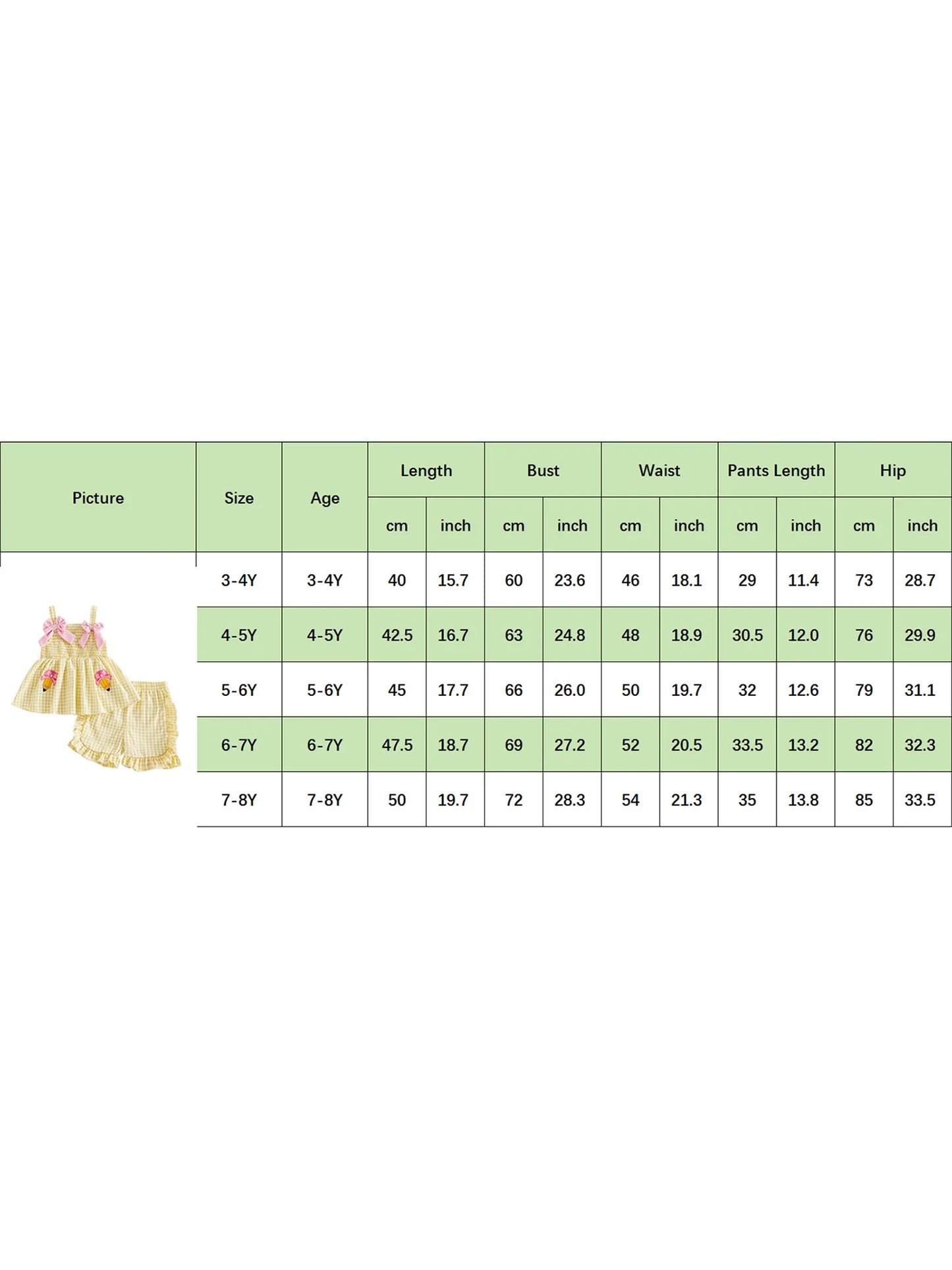 Cute Girl s Back to School Outfit Casual Bow Pencil Pattern Plaid Sleeveless Top with Ruffled Trim Shorts - 2 Piece Set