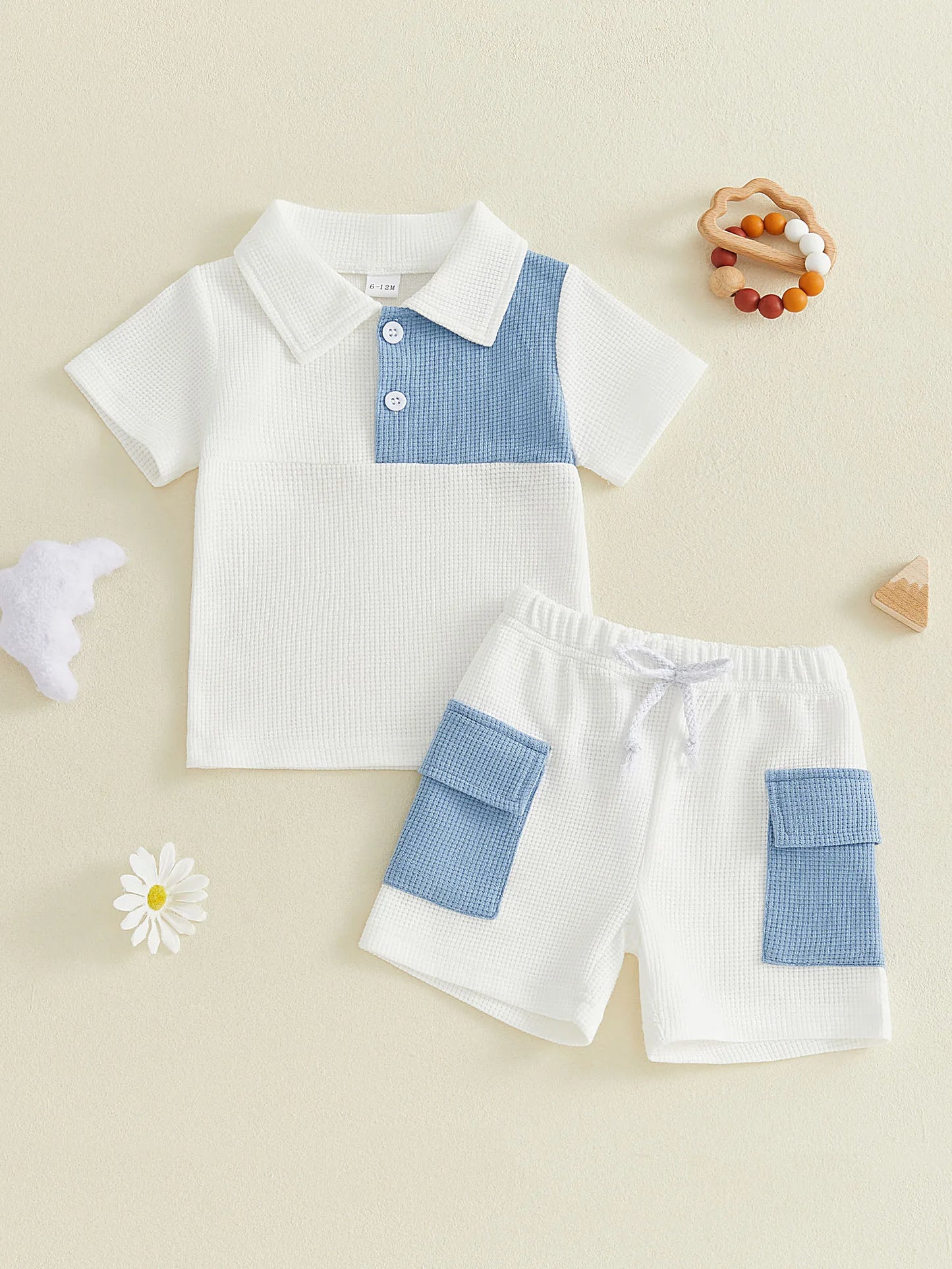 Infant Boy Short Sleeve Shirt And Cargo Shorts Set