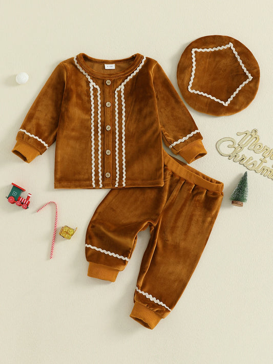 Toddler Christmas Outfit Set Santa Costume With Hat Baby Boy