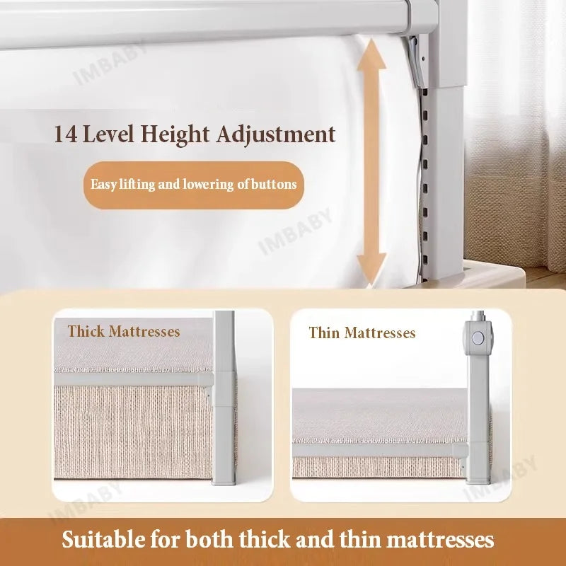 IMBABY Bed Guardrail for Baby Sleep Safety Fence Rails Barrier