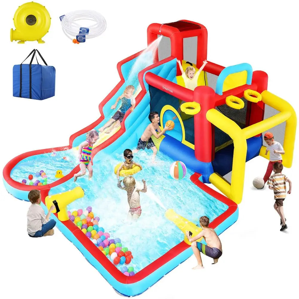 YTYIN Bounce House Inflatable Water Slide Castle With Blower