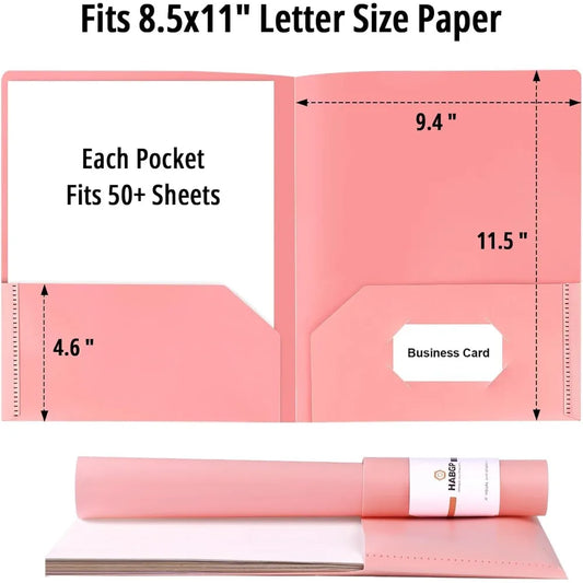 Plastic File Folders With Pockets And Card Holder For Office