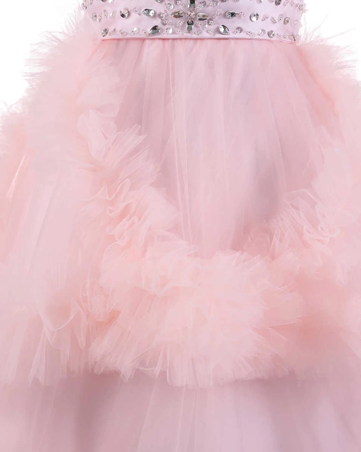 Abaowedding Flower Girl Dress Illusion Large Back Bow Tulle