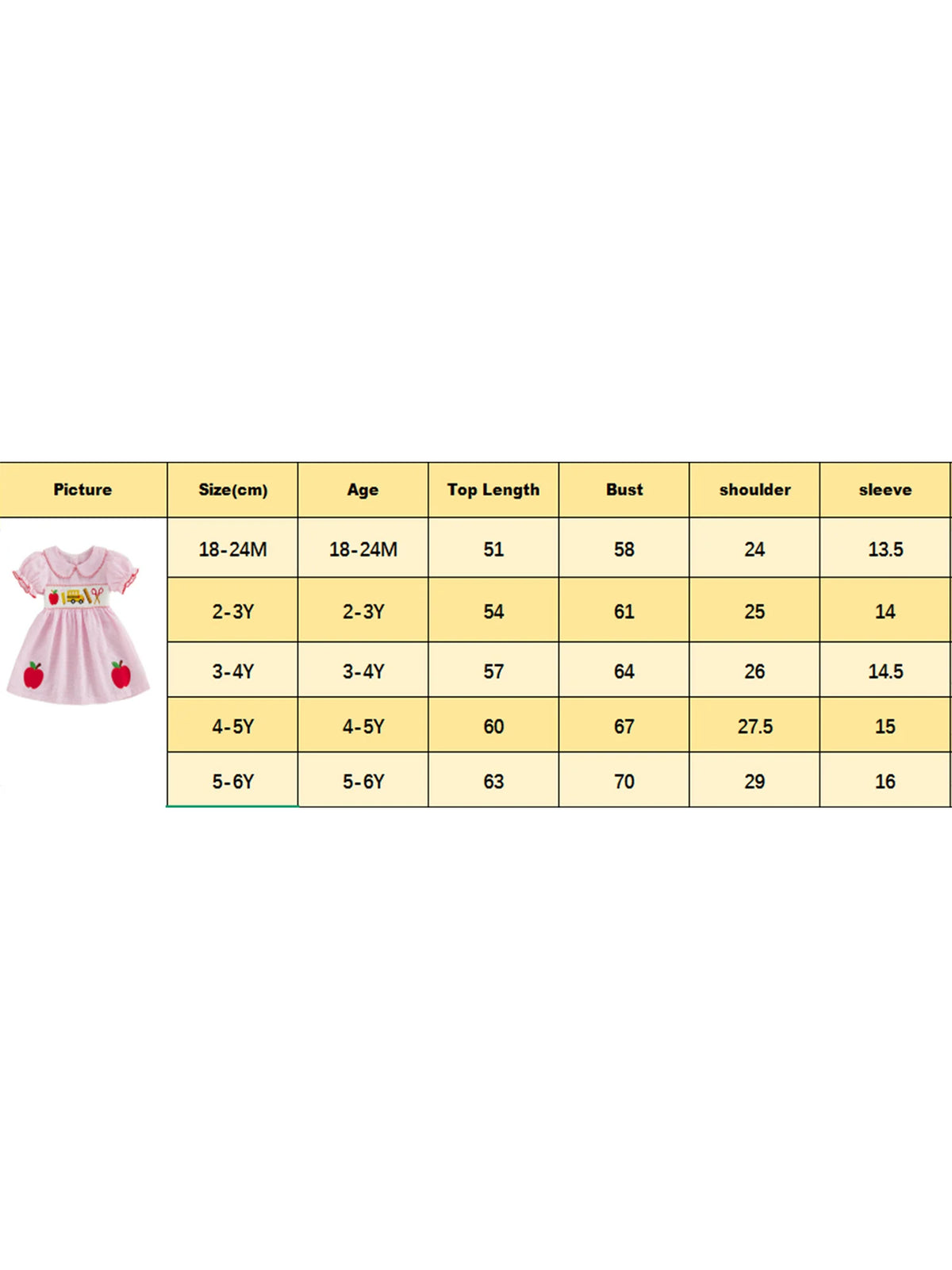 Girls Back to School Dress with Cute Apple Embroidery and Doll Collar Short Sleeve Toddler Summer Dress for Casual Wear