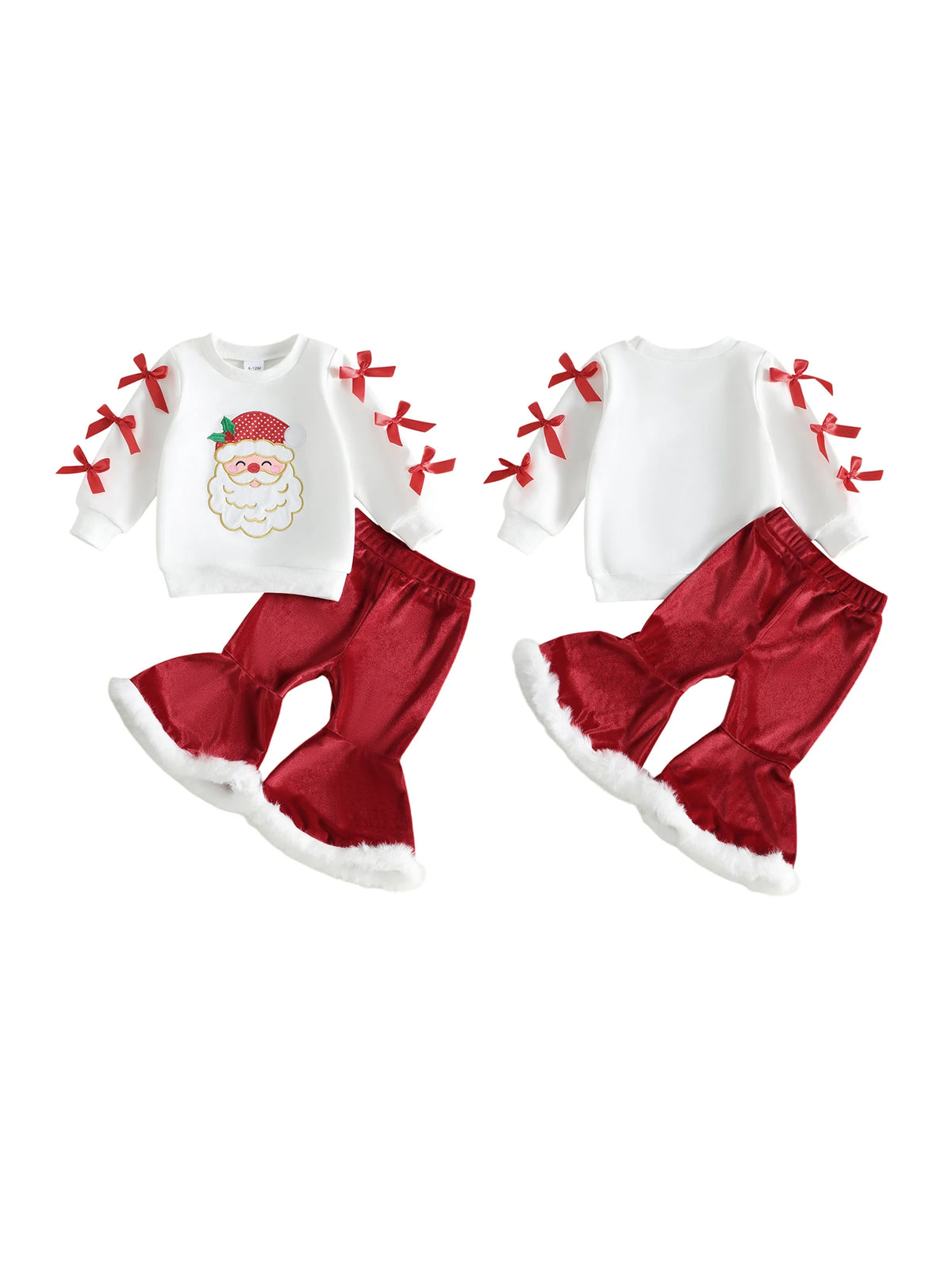 Santa Claus Sweatshirt Embroidery-Santa Outfit-Embroidery Sweatshirt-With Girls With Sweatshirt Premium