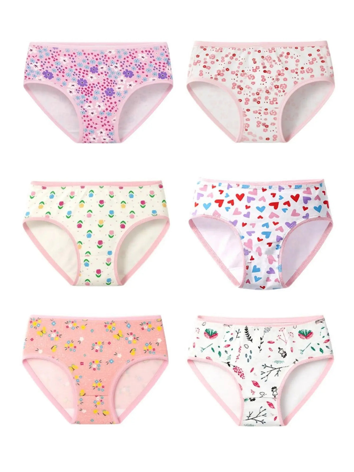 ZEKSAF Girls Cotton Briefs Pink Floral Design 36 Pack Elastic and Soft Underwears for Toddler