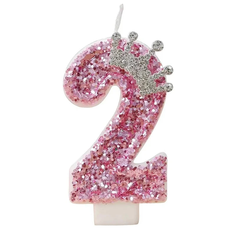Cake Numeral Candles Birthday Candles Princess Crown Novelty Party Decoration