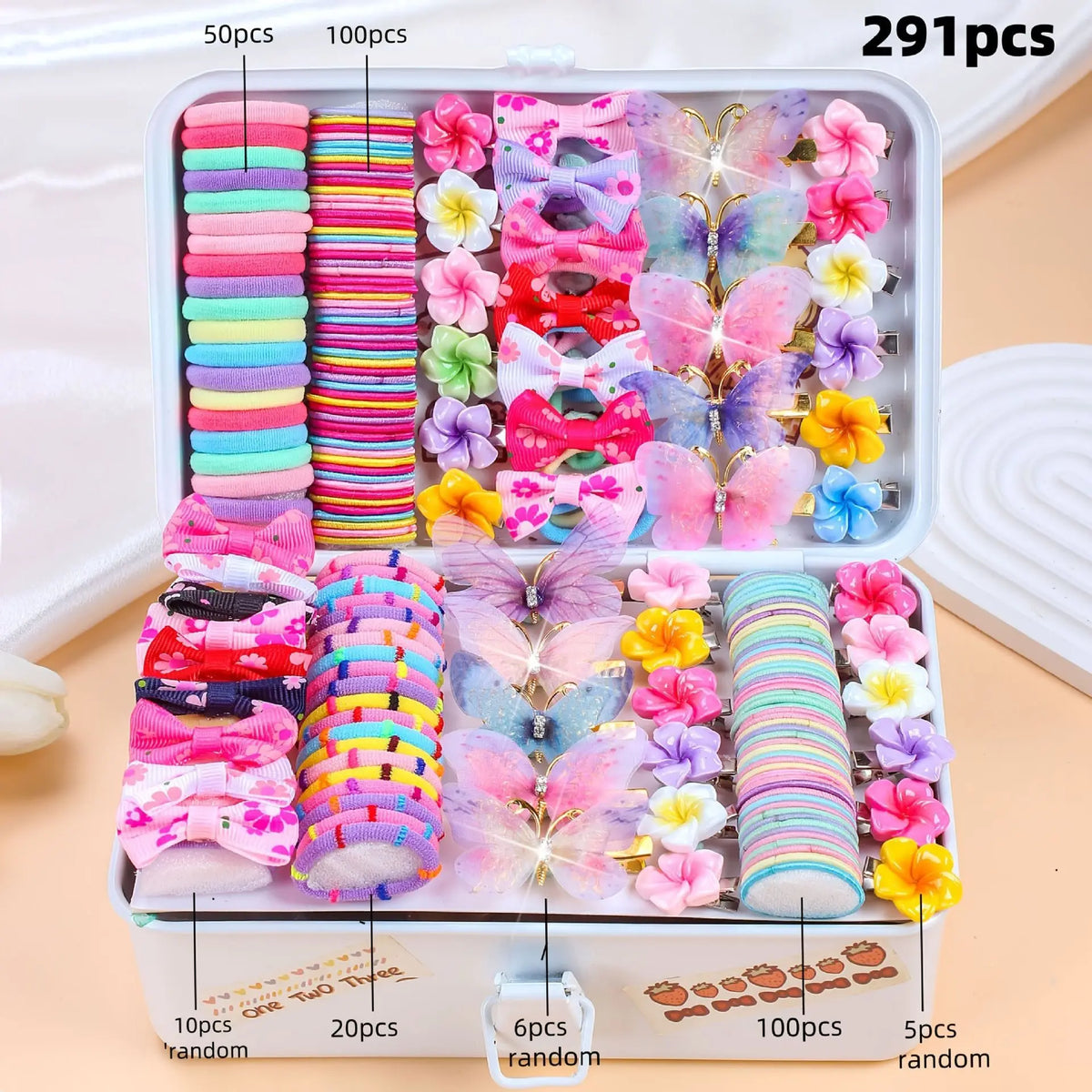 18/546Pcs /1152PCS Bow High Elastic Hair Accessories Set Korean Style Princess Hair Clips, No Hurt Hair Colorful Girls Hair Bands Hair Clips Girls Children No Box