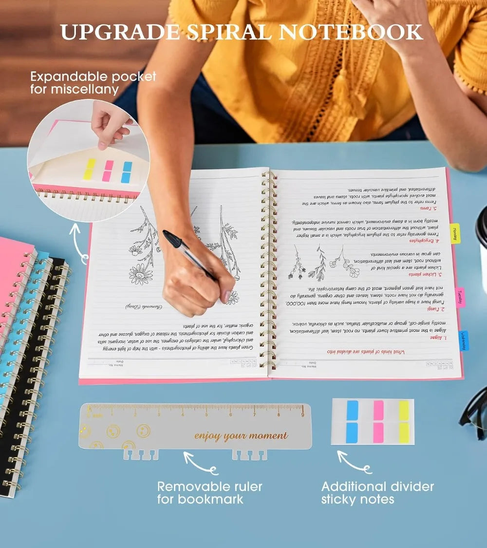 Hardcover Spiral Notebook With College Ruled 110 Pages 100 GSM
