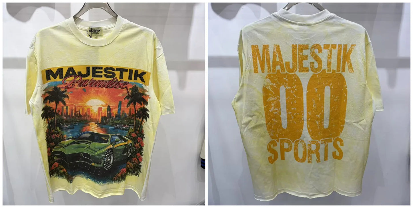 Cotton T Shirt With Letter Rhinestone Print Breathable Hip Hop