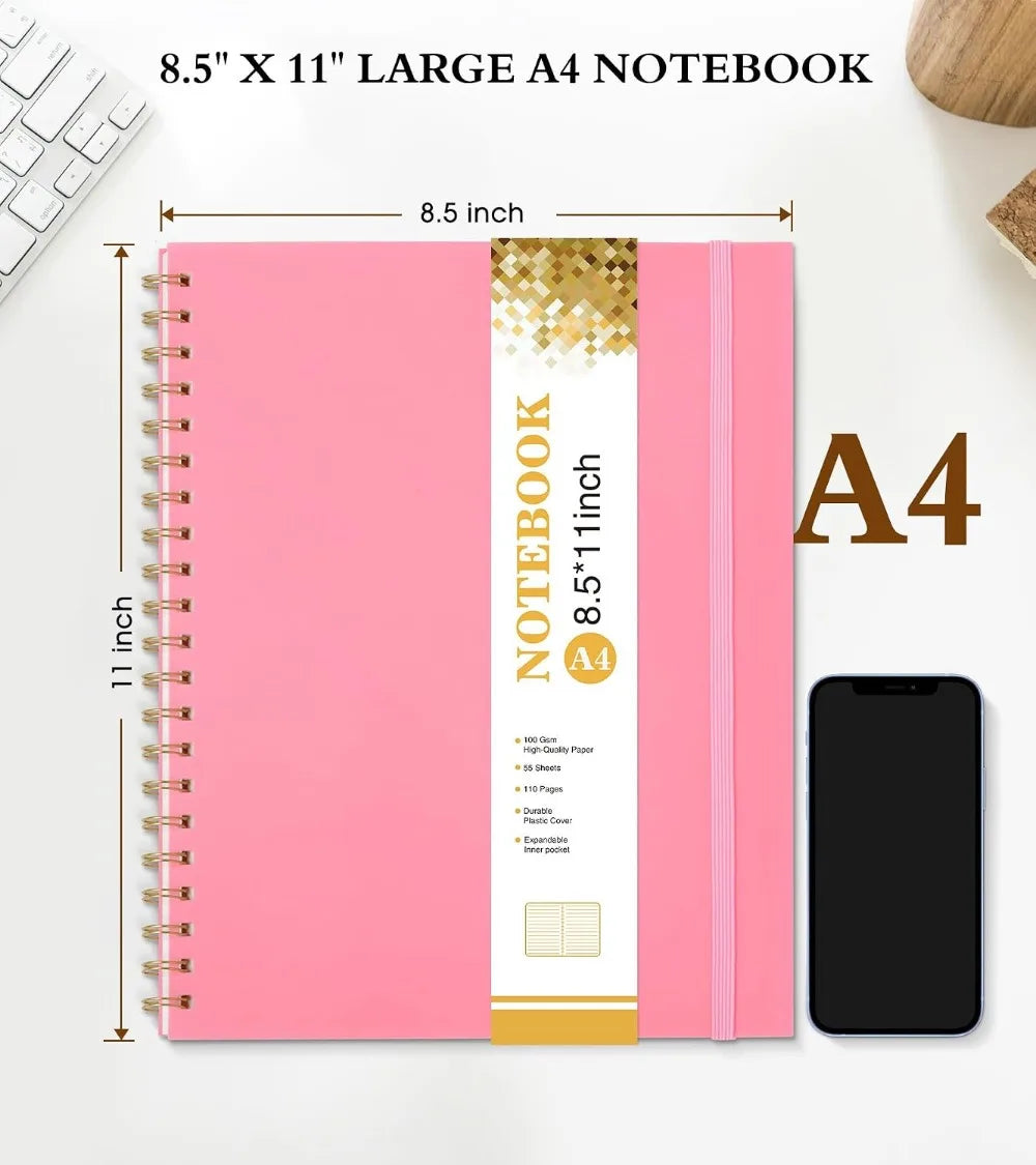 Hardcover Spiral Notebook With College Ruled 110 Pages 100 GSM