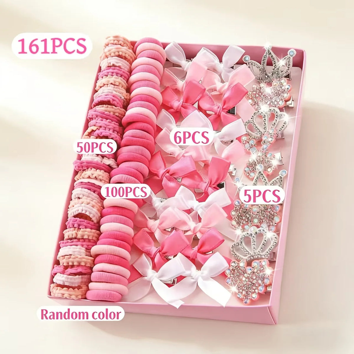 18/546Pcs /1152PCS Bow High Elastic Hair Accessories Set Korean Style Princess Hair Clips, No Hurt Hair Colorful Girls Hair Bands Hair Clips Girls Children No Box