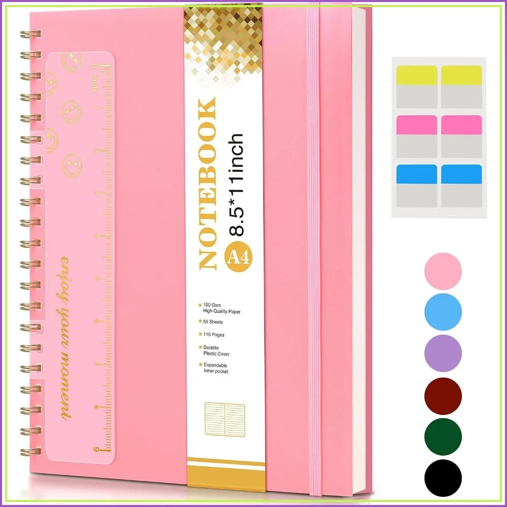 Hardcover Spiral Notebook With College Ruled 110 Pages 100 GSM