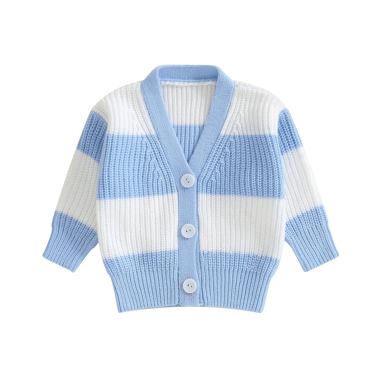 Infant Cable Knit Pullover Cardigan With Ribbed V Neck
