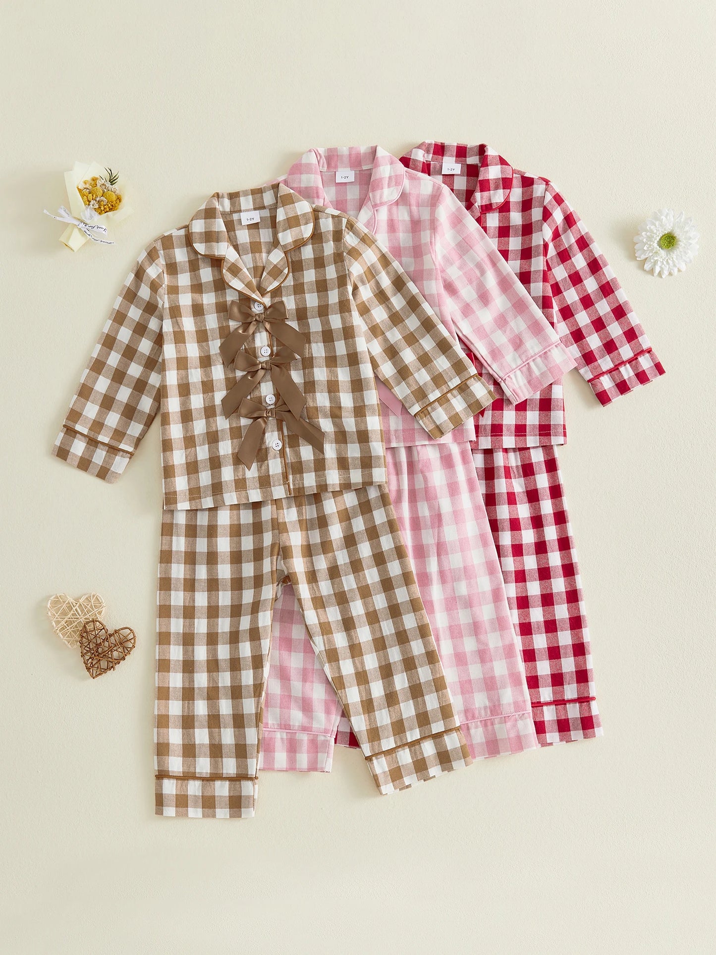 Little Girls For For Little Girls Long Christmas Pajamas Sleeve Tops Girls Long Sleeve Durable 2 Pcs Christmas