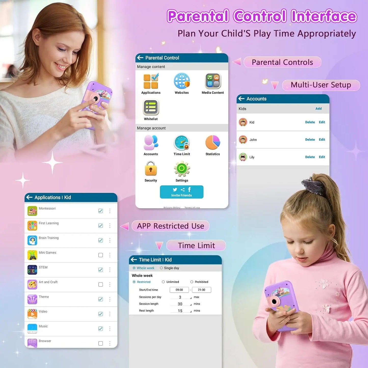 Kids Smart Phone Toy With Dual Camera And Educational Games