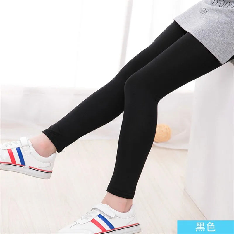 3-11Years Old Children Candy Color Spring And Autumn Leggings Tight Pencil Pants Girls Solid Color Pants