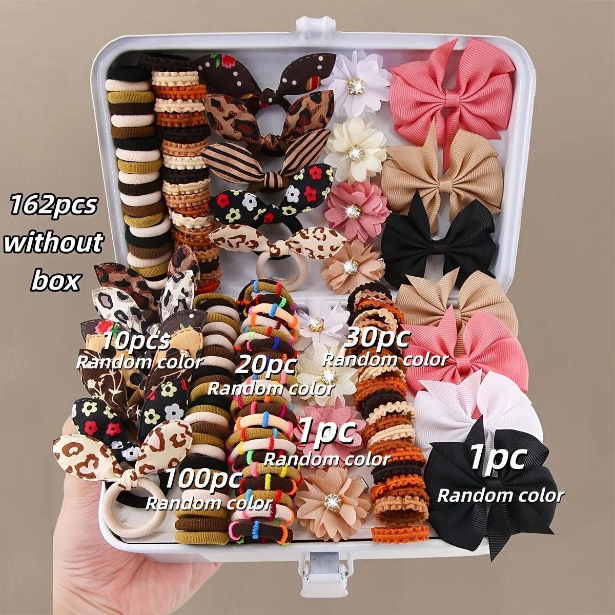 18/546Pcs /1152PCS Bow High Elastic Hair Accessories Set Korean Style Princess Hair Clips, No Hurt Hair Colorful Girls Hair Bands Hair Clips Girls Children No Box