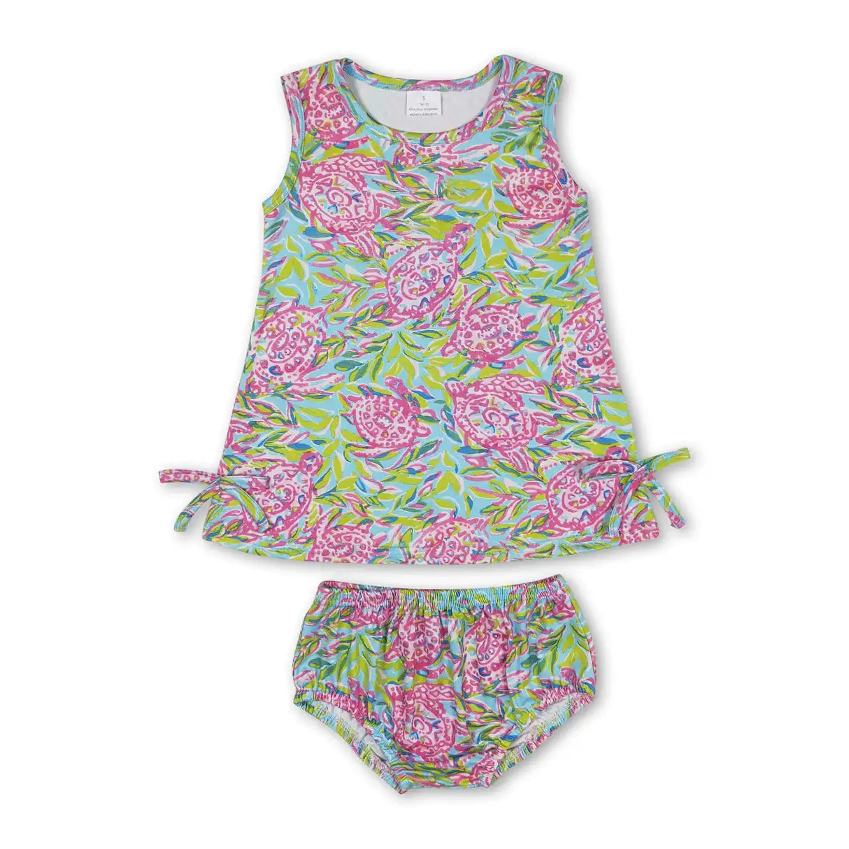Girls Floral Tunic Top And Bummies Outfit Set For Everyday