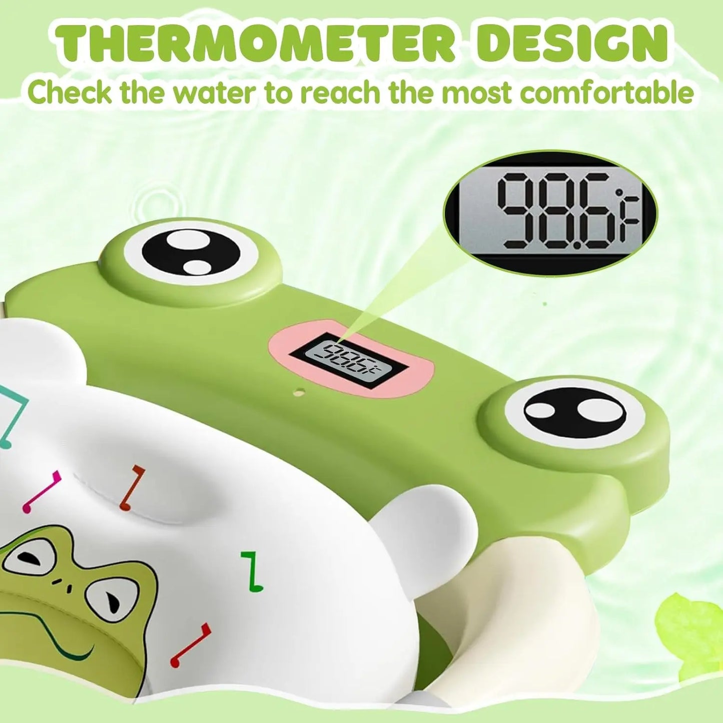 Baby Bath Tub With Cushion Foldable Design And Thermometer