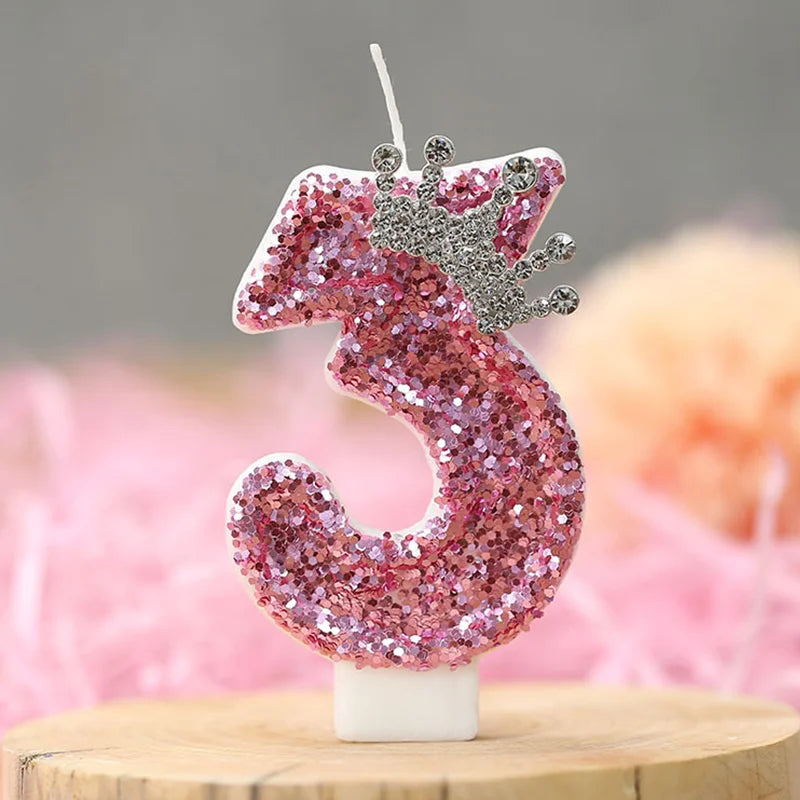 Cake Numeral Candles Birthday Candles Princess Crown Novelty Party Decoration