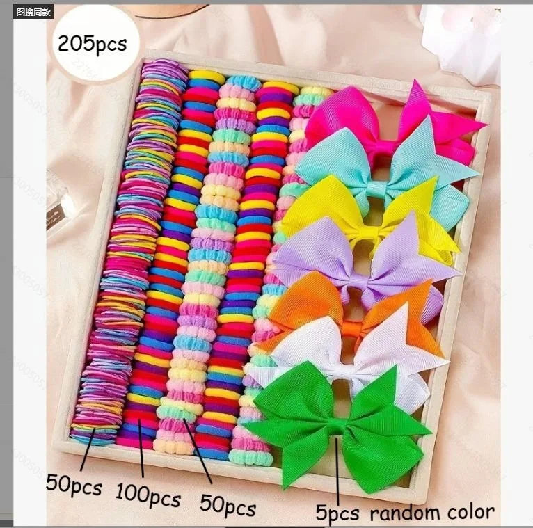 18/546Pcs /1152PCS Bow High Elastic Hair Accessories Set Korean Style Princess Hair Clips, No Hurt Hair Colorful Girls Hair Bands Hair Clips Girls Children No Box