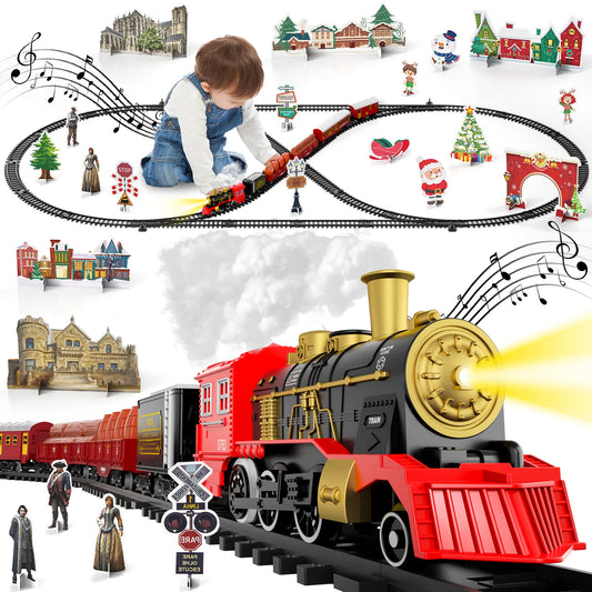 NONECE Train Set Toys Light And Sound 6 Cars 28 Tracks