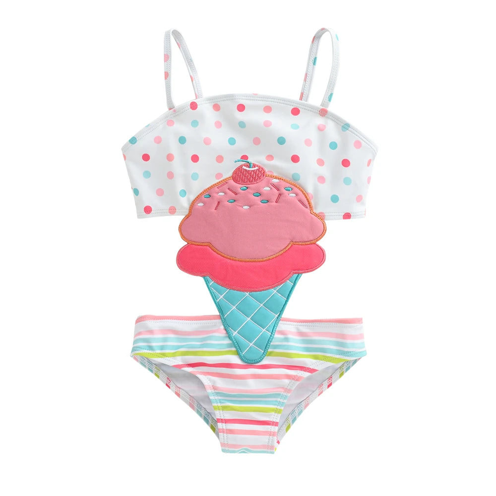 KAVKAS Watermelon Print Toddler Girl One Piece Swimsuit