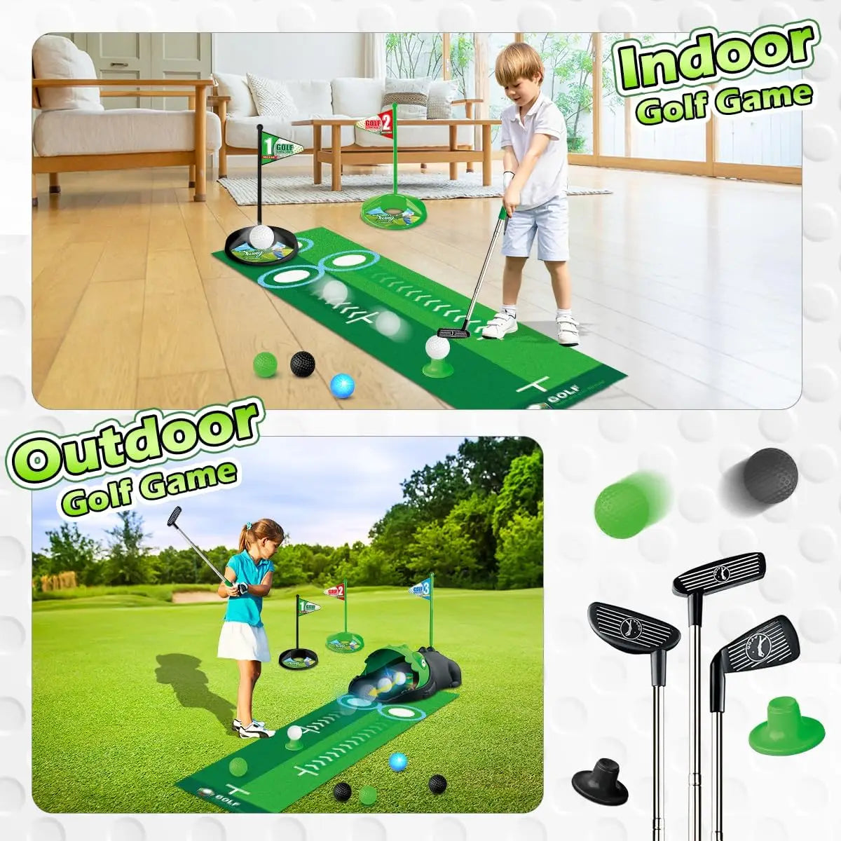 VATOS Kids Toy Golf Set Auto Returner Mini Golf Game